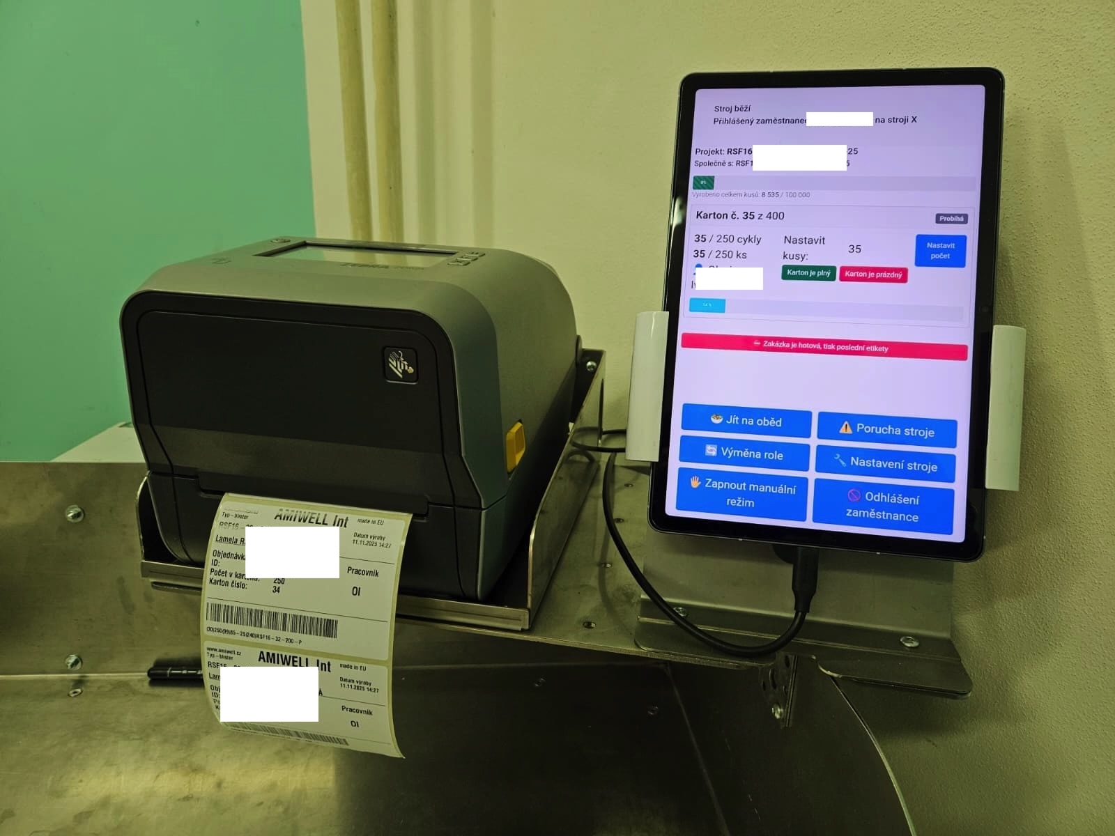 Evidence materiálu a servisní intervaly