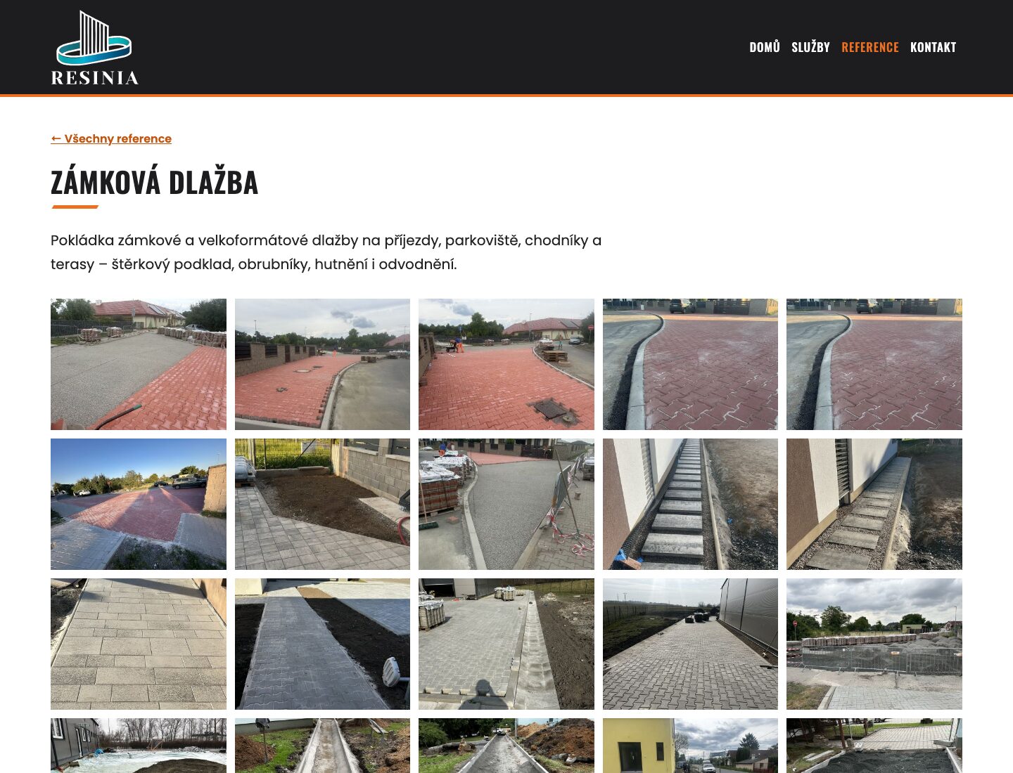 Web Resinia Develop - album Zámková dlažba