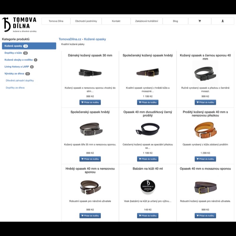 Tomovadilna.cz - eshop vlastních produktů