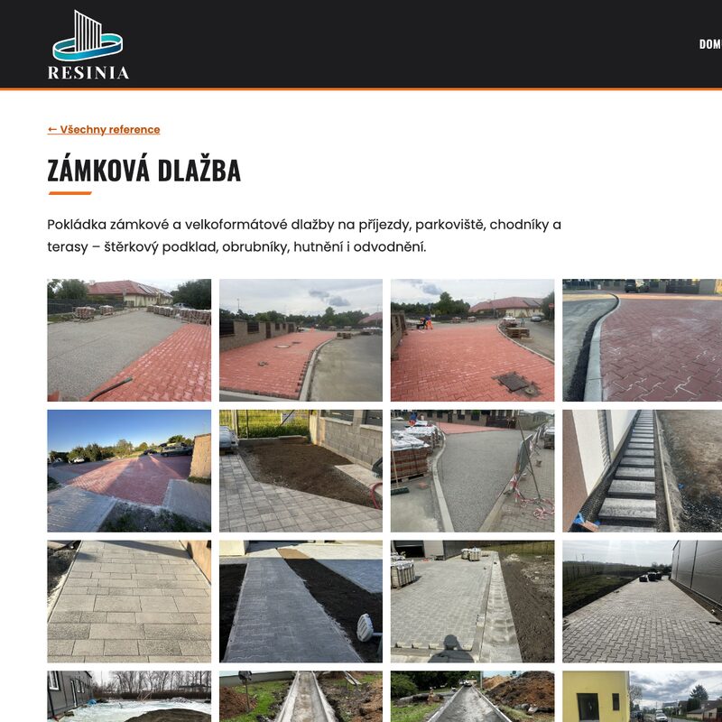 Web Resinia Develop - album Zámková dlažba